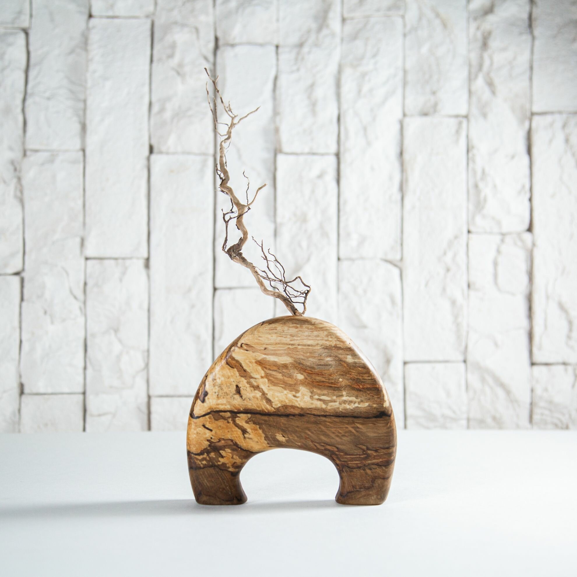 фото Ваза деревянная для сухоцветов 3KEDA, из серии "На ножках", 15 см, 1 шт