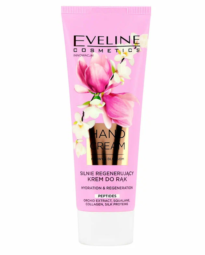 EVELINE HAND CREAM FLOWER BLOSSOM Интенсивно регенерирующий крем для рук с пептидами 75мл