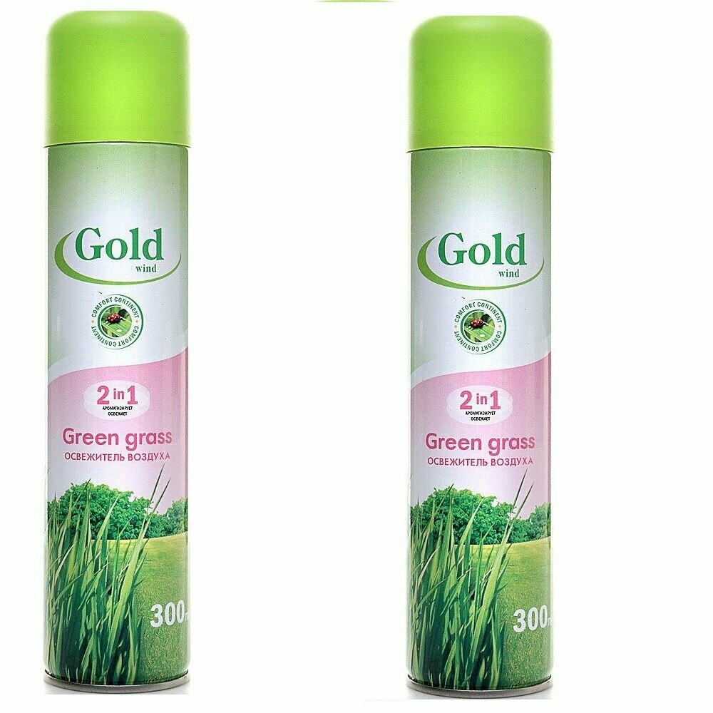Gold Mint Освежитель воздуха "Зеленая трава", 300 мл, 2шт