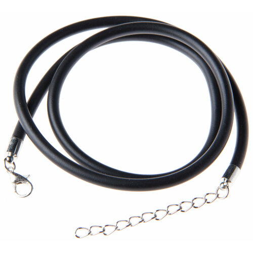 Шнур каучуковый ZLATKA с замком черный 4мм 45см 5шт 562₽