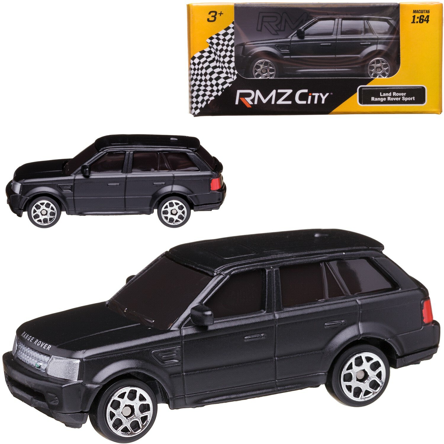 Игрушка Uni-Fortune, Машина металлическая 1:64 Land Rover Range Rover Sport, без механизмов черный матовый - фото №3