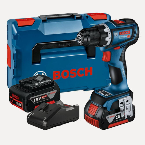 Изображение товара Аккумуляторная дрель-шуруповерт Bosch GSR 18V-90 C, 64 Нм, 2100 об/мин, с 2 АКБ 5 Ач и ЗУ, в кейсе, 06019K6006