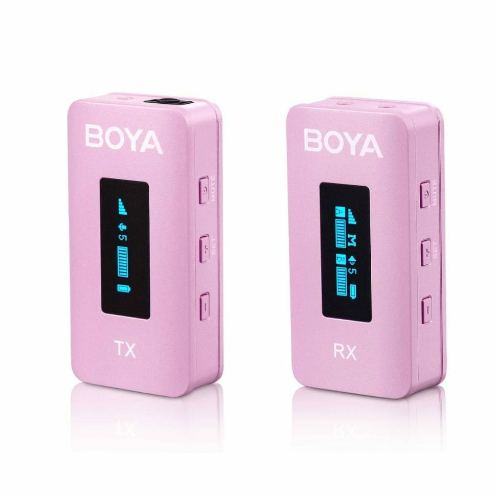 Беспроводной микрофон Boya BY-XM6-K1 P с зарядным кейсом (Розовый)