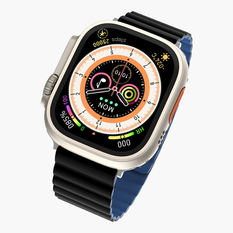 Наручные браслеты KEEPHONE, Силиконовая магнитная защелка Для iWatch 49/45/44/42 мм| 2-Цветные реверсивные-синий/черный — фото 5