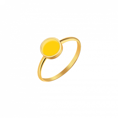 Кольцо Velichenko, серебро, 925 проба, золочение, эмаль, размер 18, желтый тонкое кольцо с эмалью размер 18 kalinka
