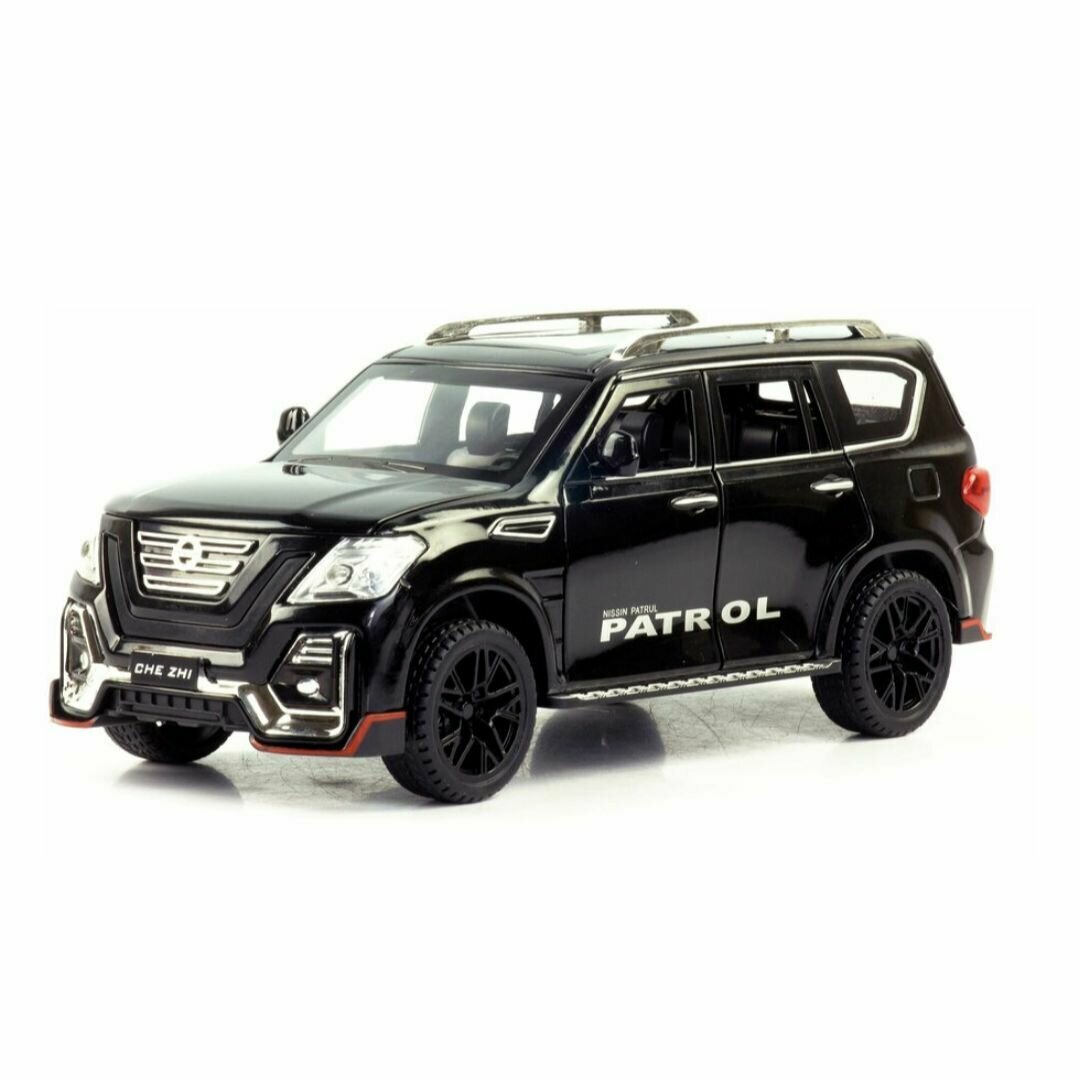 Коллекционная машинка Nissan Patrol игрушка черная металлическая для мальчиков масштабная модель
