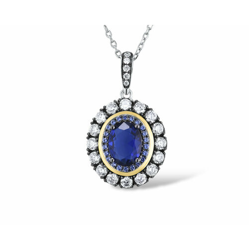 фото Подвеска valtera, серебро, 925 проба, сапфир синтетический, фианит