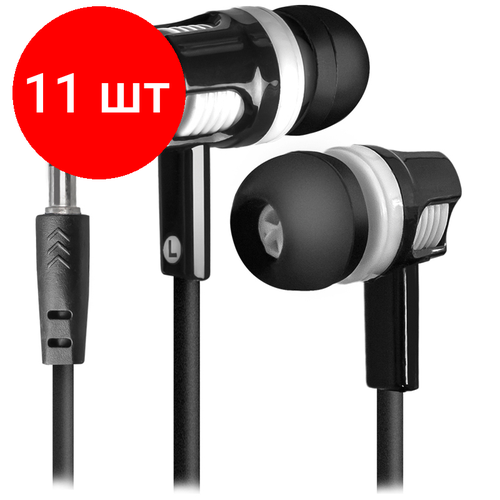 Комплект 11 шт Наушники-вкладыши Defender Basic 609 11м черный белый 135300₽