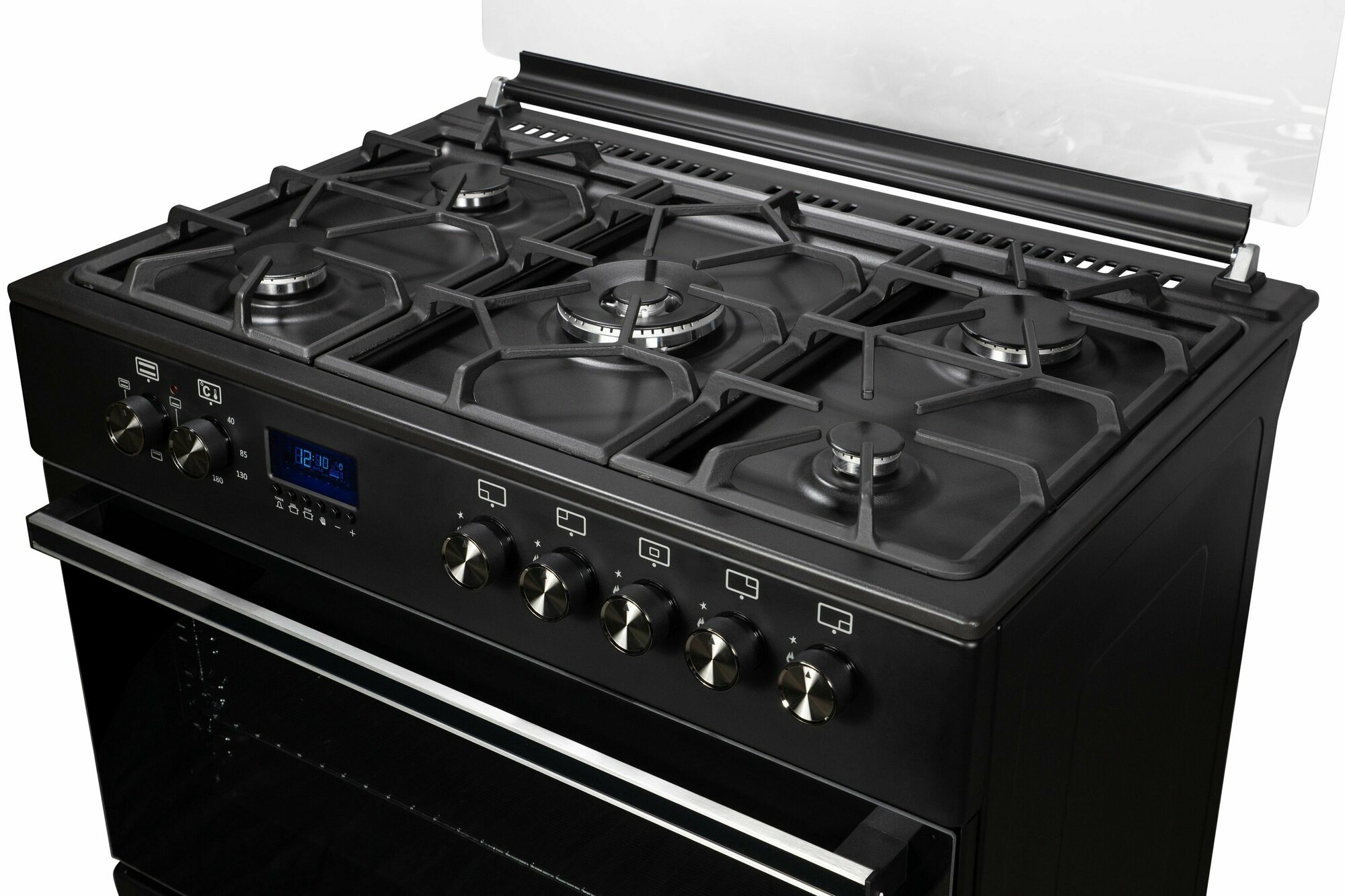 фото Газовая плита, il Monte FO-GE9009 Black, Ширина 90 см, Электрическая духовка 110 л