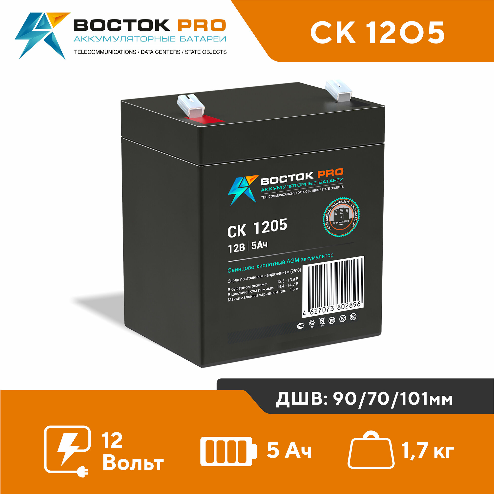 Аккумулятор восток PRO CK-1205