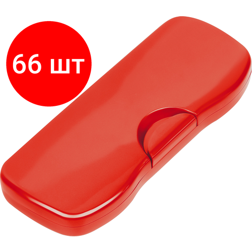 Комплект 66 шт, Пенал-футляр, 204*83*25 СТАММ, красный металлик