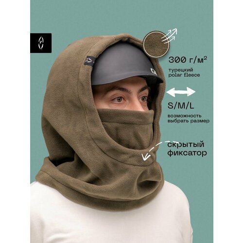 фото Балаклава poncho_id для мужчин и женщин, размер l, хаки