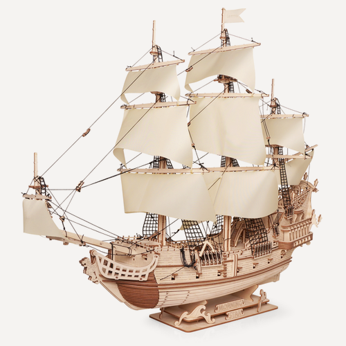 Изображение товара Сборная модель из дерева Lemmo Корабль Утренняя Звезда 2 (светлые паруса)