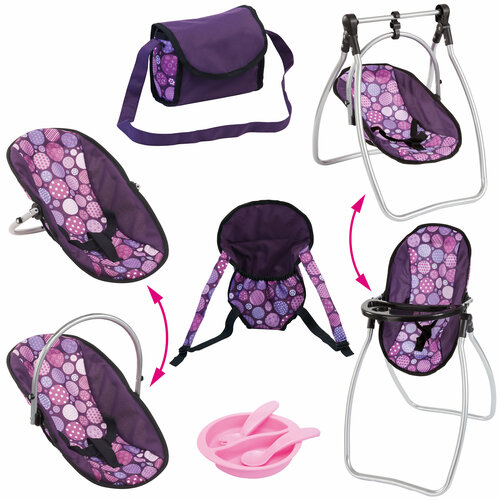 фото Набор для кукол (стульчик, кенгурушка, сумка), фиолетовый bayer