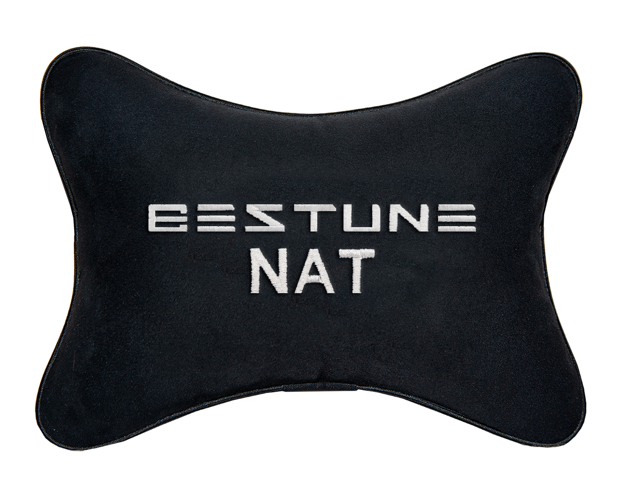 Подушка на подголовник алькантара Black с логотипом автомобиля FAW Bestune NAT