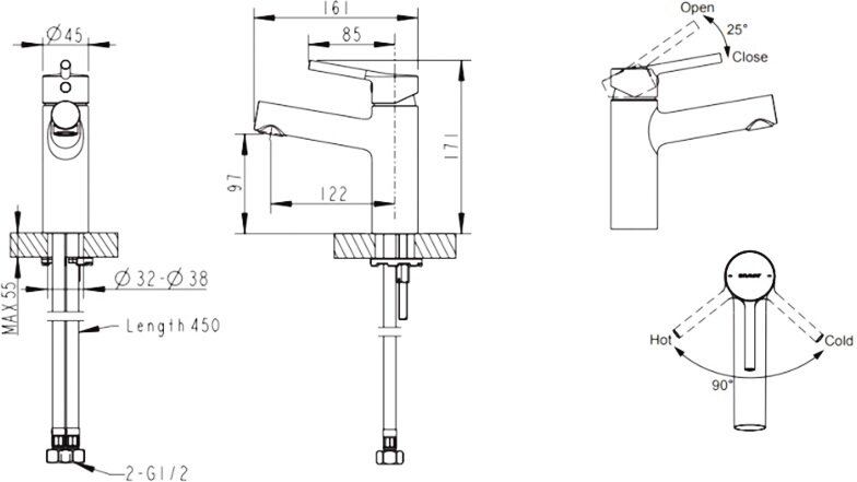 Смеситель Bravat Palace F1172217CP-RUS для раковины