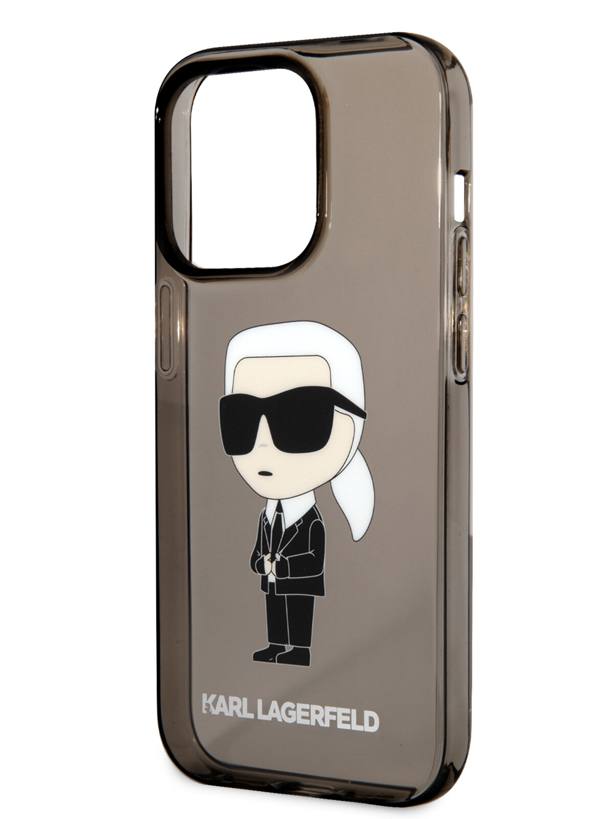 Lagerfeld для iPhone 15 Pro Max чехол PC/TPU NFT Karl Ikonik Hard Translucent Black