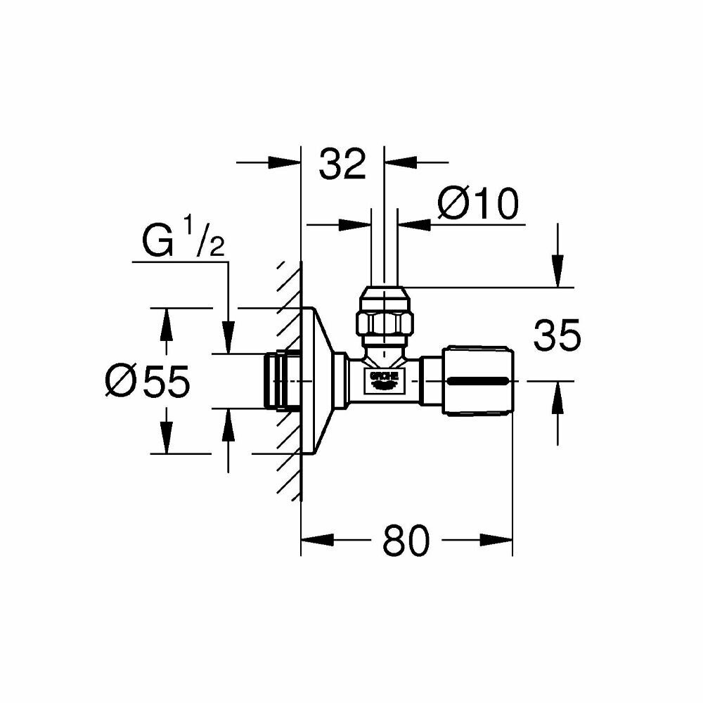 Угловой вентиль Grohe - фото №9