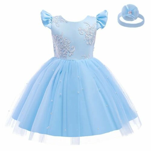 Платье, размер 104/110, голубой