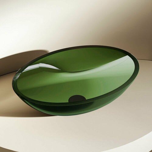 Раковина накладная стеклянная прозрачная ABBER Kristall AT2802Emerald зеленая