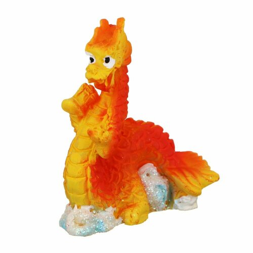 Сувенир Китайский огненный дракон оранжевый 4х3х5 полистоун 299₽