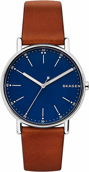 Наручные часы SKAGEN Leather, серебристый