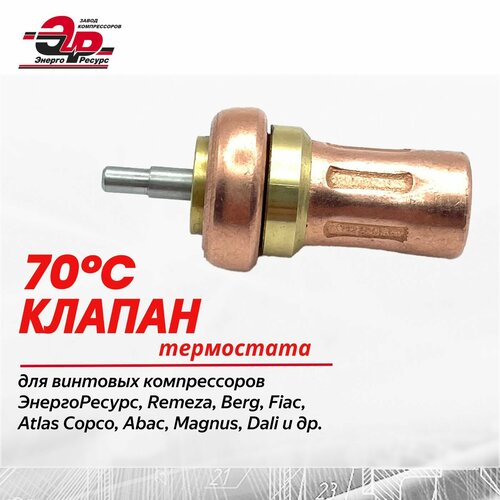 Клапан термостата 70С для винтового компрессора REMEZA, Fiac, арсенал, Atlac Copco, ABAC, Atmos, Ceccato,
