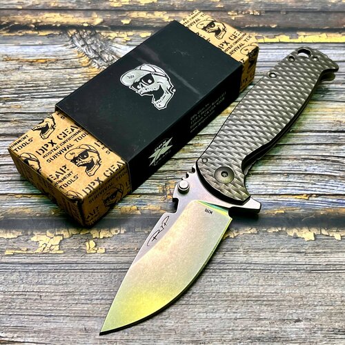 фото Нож складной dpx gear dpxhsf019 hest, m390 blade, gary titanium handle нет бренда