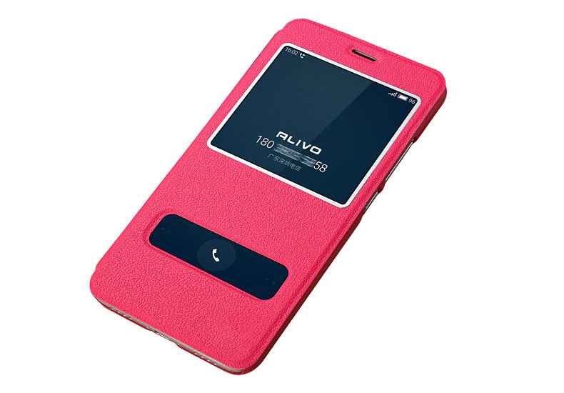 Чехол-книжка MyPads для iPhone 6/ 6S 4.7 с окошком для входящих вызовов и свайпом розовый