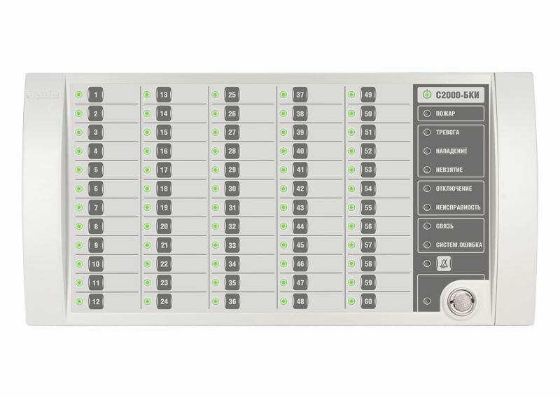 С2000-БКИ Блок контроля и индикации, отображает 60 разделов, IP20, RS-485