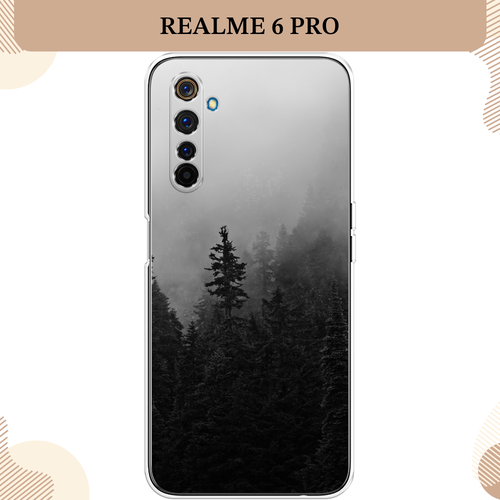 Силиконовый чехол Туманный лес на Realme 6 Pro / Реалми 6 Про силиконовый чехол волк лес на realme 6 pro реалми 6 про