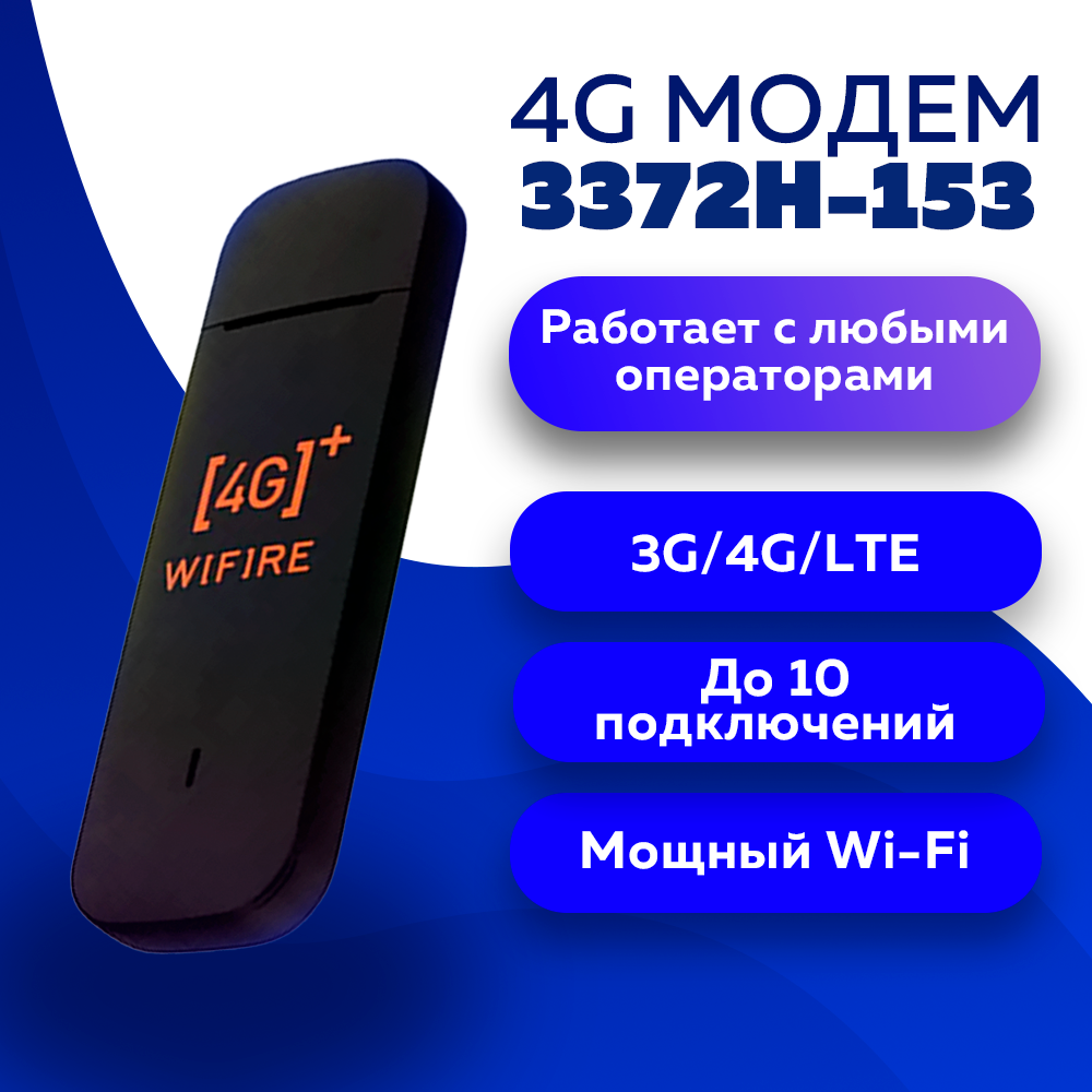 Комплект 4G Интернета под Любой тариф Модем 3372-153h + WiFi Роутер + Антенна Kroks KAA-15 MiMO для Дома и Дачи под Безлимитный Интернет