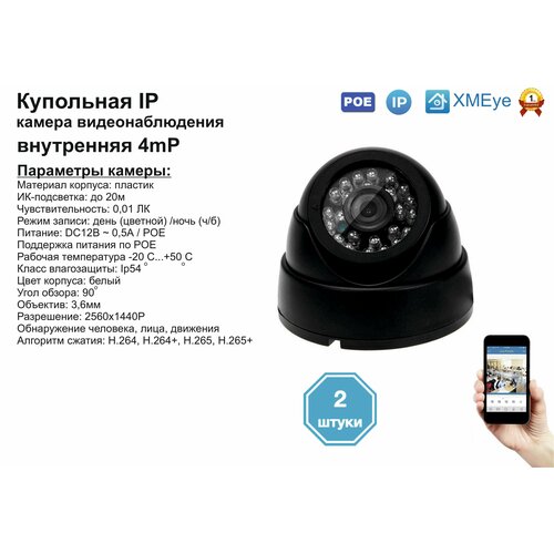 2шт DVB300IP4MPPOE Внутренняя IP камера 4мП с ИК до 20м 476500₽