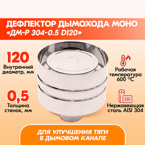 Дефлектор моно ДМ-Р 304, 0,5, D 120