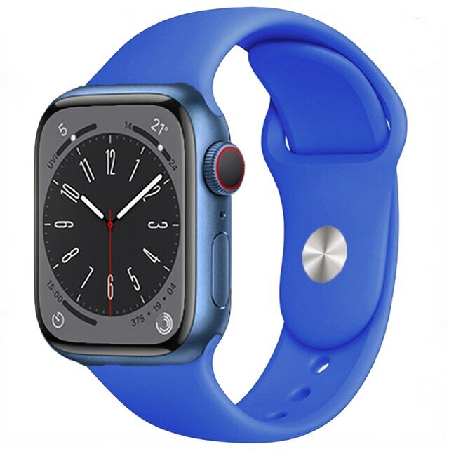 Ремешок силиконовый Sport для Apple Watch 42/44/45/49 235мм на кнопке ярко-зеленый (31)