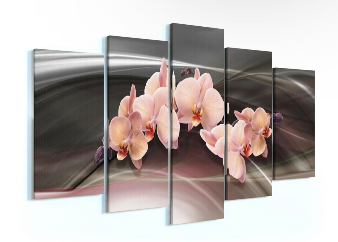 Модульная картина «Орхидеи» 140х80 / Модульные картины на стену / Интерьерные картины