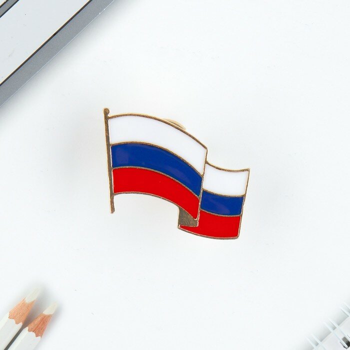 Значок «Флаг России», 3×2.2 см