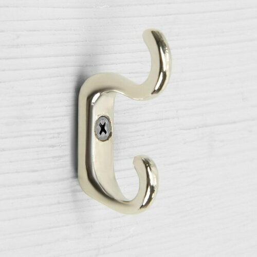 Крючок мебельный TKD010 двухрожковый хром 500 шт 500 шт 15701₽