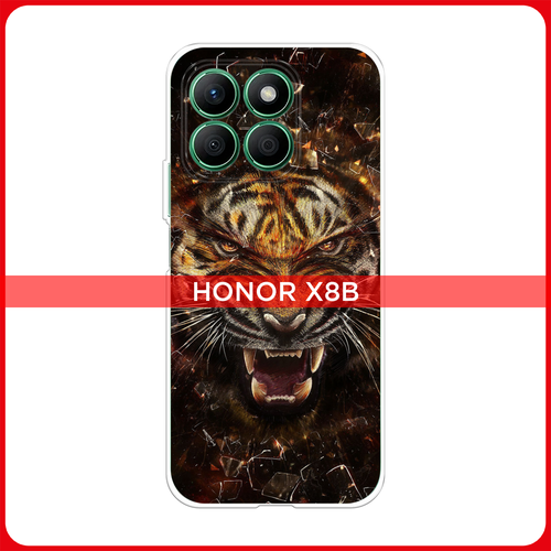 Силиконовый чехол на Honor X8B / Хонор X8B Тигр осколки силиконовый чехол на honor x8b хонор x8b тигр осколки
