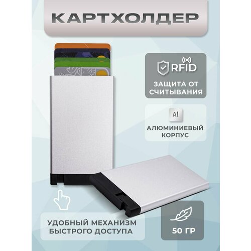 Картхолдер Время чудес фактура гладкая серебристый 323₽