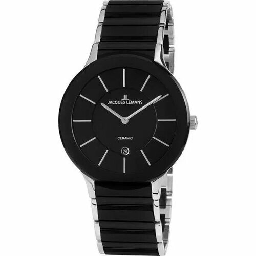 фото Наручные часы jacques lemans 1-1855a, серебряный, черный