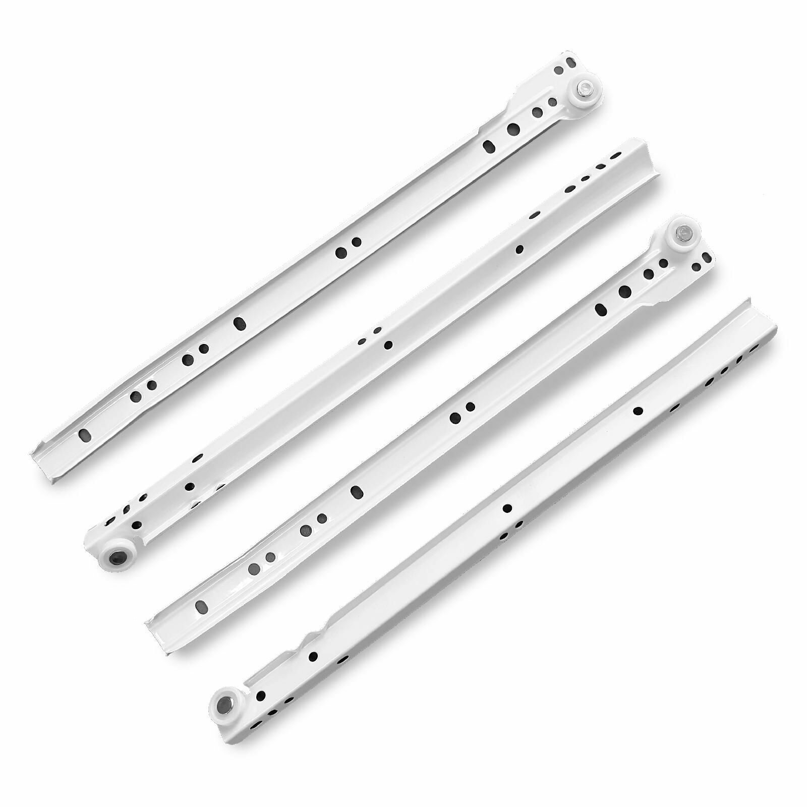 фото Направляющие для ящиков роликовые мебельные 350 StahlBuro, белые