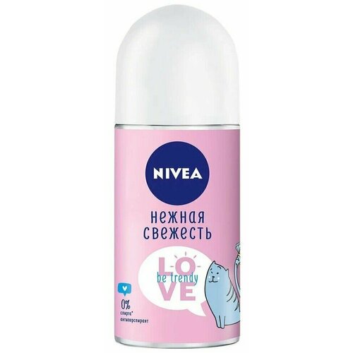 Nivea дезодорант шариковый LOVE BE TRENDY Нежная свежесть, 50мл, 4 шт дезодорант антиперспирант спрей love be trendy нежная свежесть