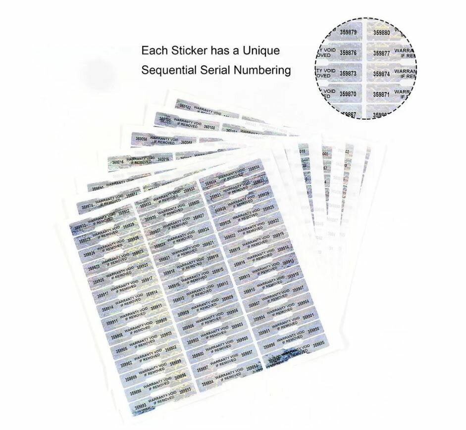 Самоклеящиеся гарантийные голографические наклейки, 50х10 мм, 42 штуки (1 упаковка)