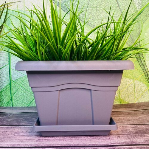 Горшок Квадро для растений/ кашпо с подставкой для цветов 8.1 Л