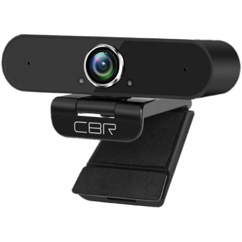 Веб-камера с матрицей 5 МП, CBR CW 875QHD Black, разрешение видео 2560х1440, USB 2.0, встроенный микрофон с шумоподавлением, автофокус, крепление на м
