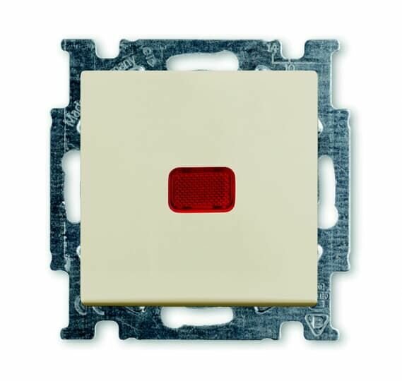 фото ABB BJB Basic 55 Бежевый Переключатель 1-клавишный с подсветкой и N-клеммой (2006/6 UCK-92-507)