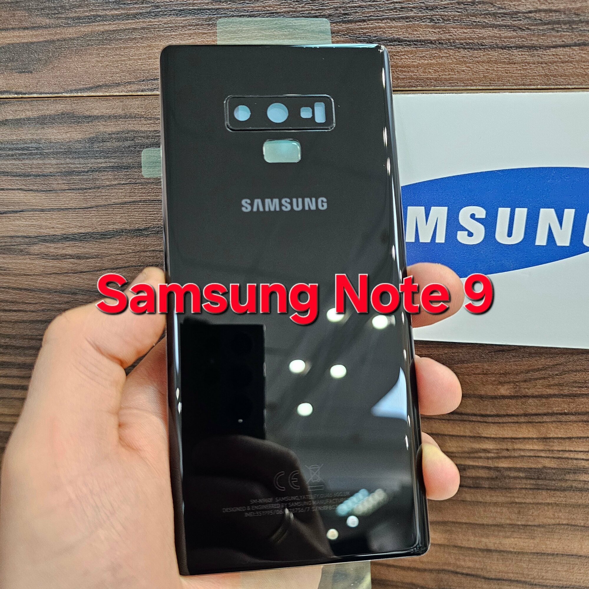 Крышка для Samsung Note 9 (заднее стекло) "Премиум качество" цвет: Чёрный