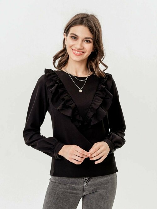 Блуза  VIAVILLE, размер 50, черный