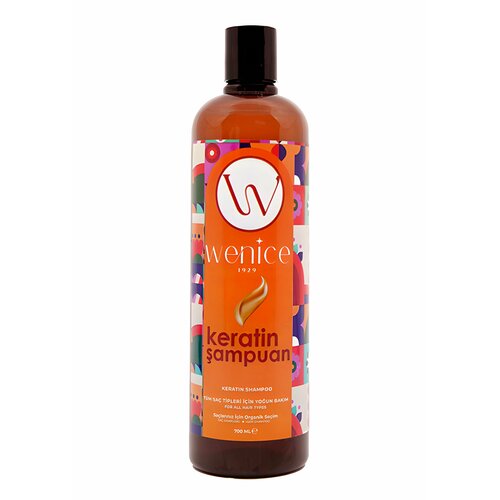 Шампунь для волос WENICE Кератин, 700 мл, для мужчин и женщин, для всех типов волос, с клапаном